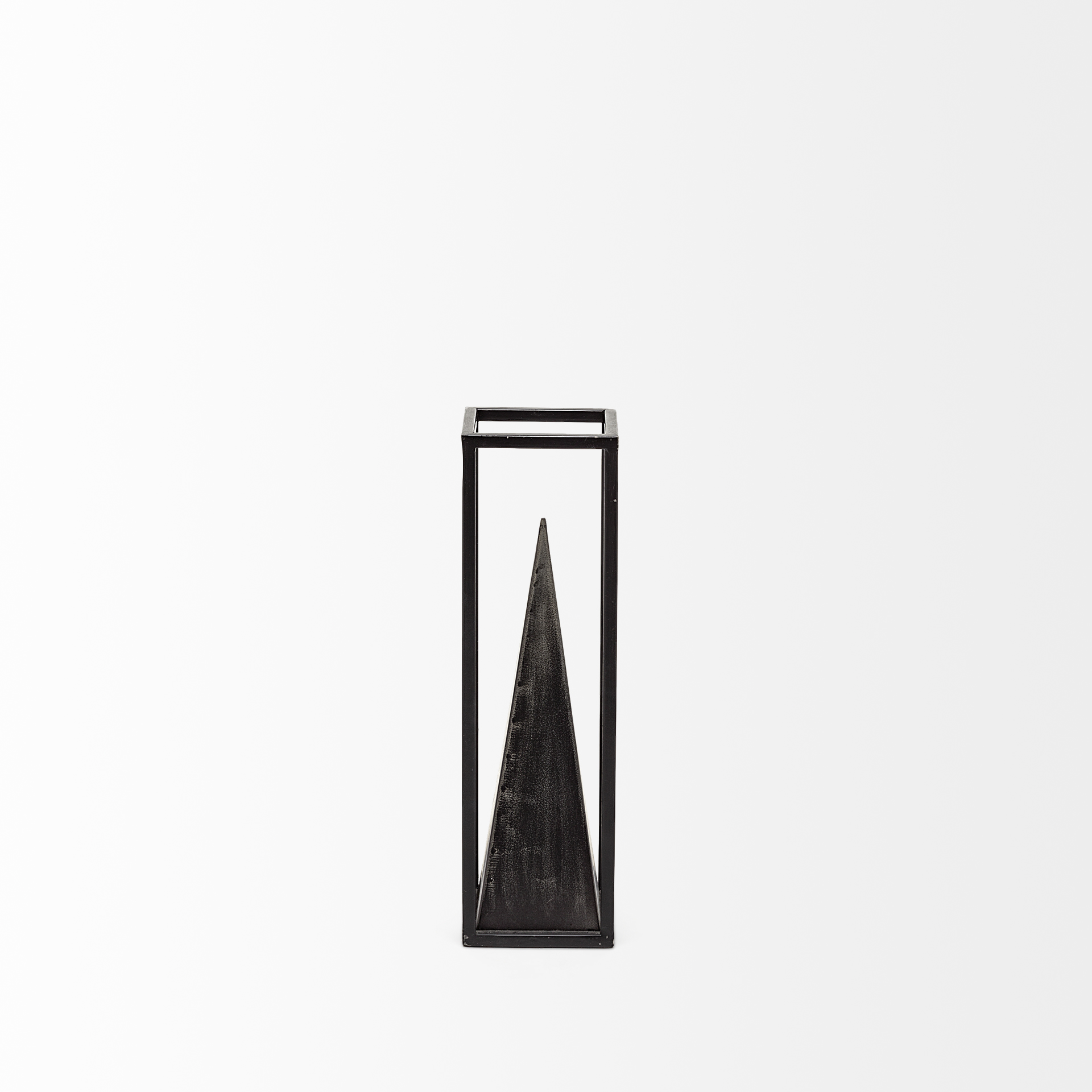 Memphis Iii (Small) Pyramid In A Square Metal Frame Finished In Black